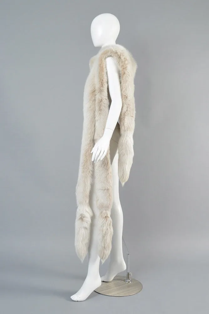 Oscar de la Renta Blush Fox Tail Fur Wrap