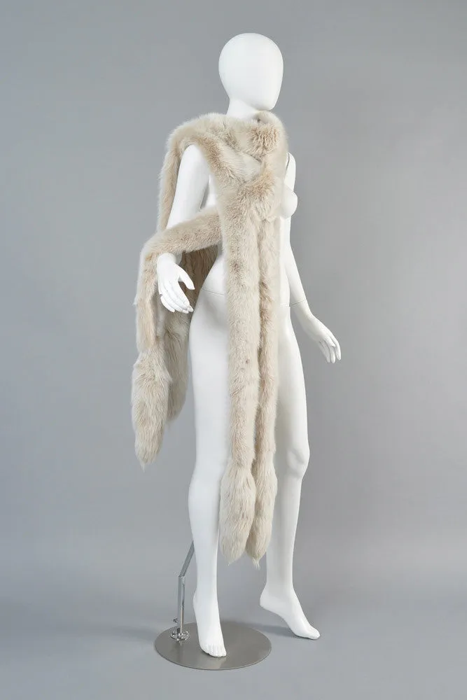 Oscar de la Renta Blush Fox Tail Fur Wrap