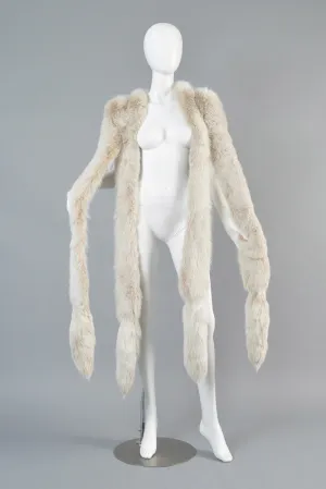 Oscar de la Renta Blush Fox Tail Fur Wrap