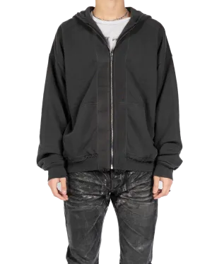 Oversized Double Layer Hoodie in Dark-Grey Perth Cotton