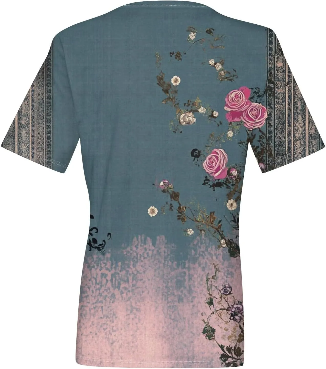 Oversized Tshirts for Women V Neck Summer Tops Short Sleeve Plus Size Casual Blouse Dressy Tee