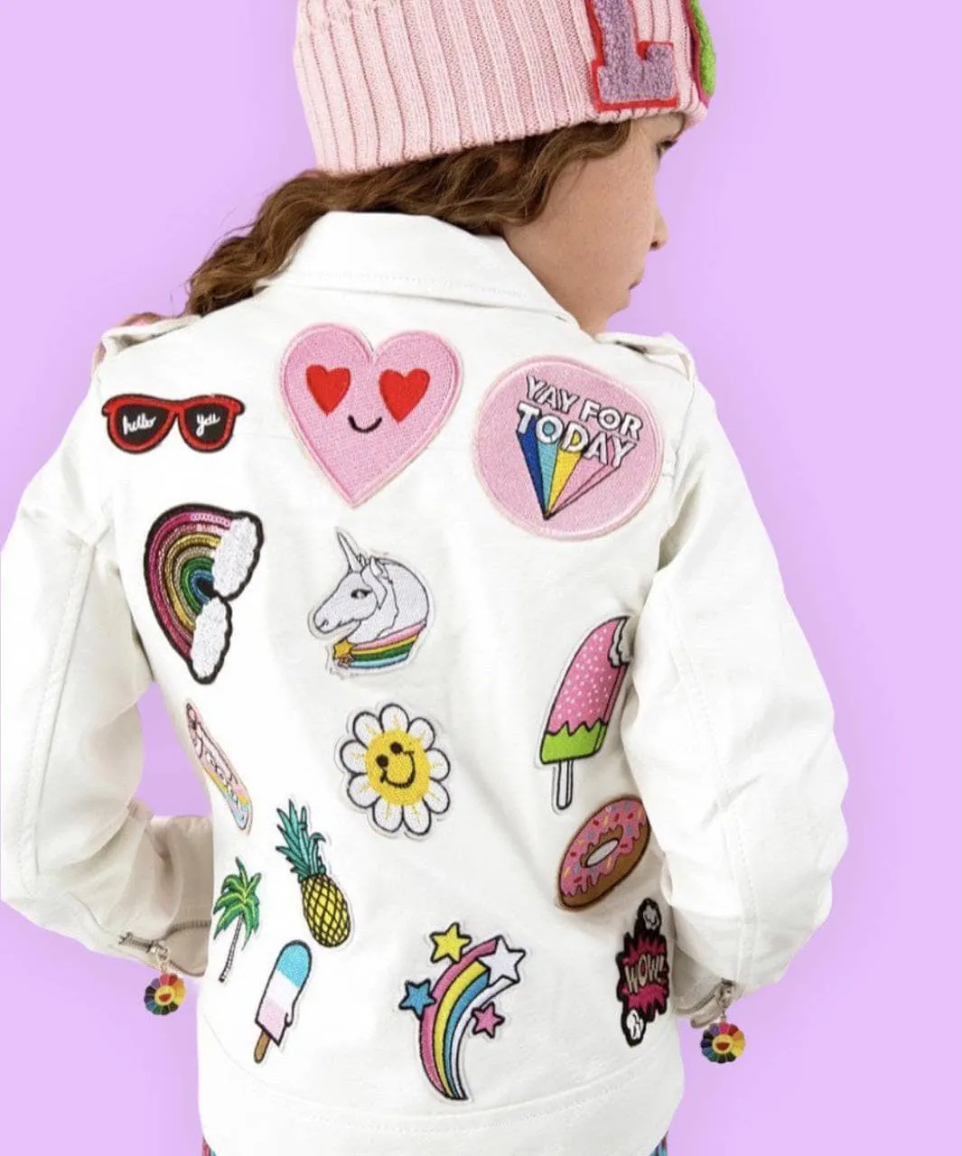 Patched Rainbow Daisy Vegan Leather