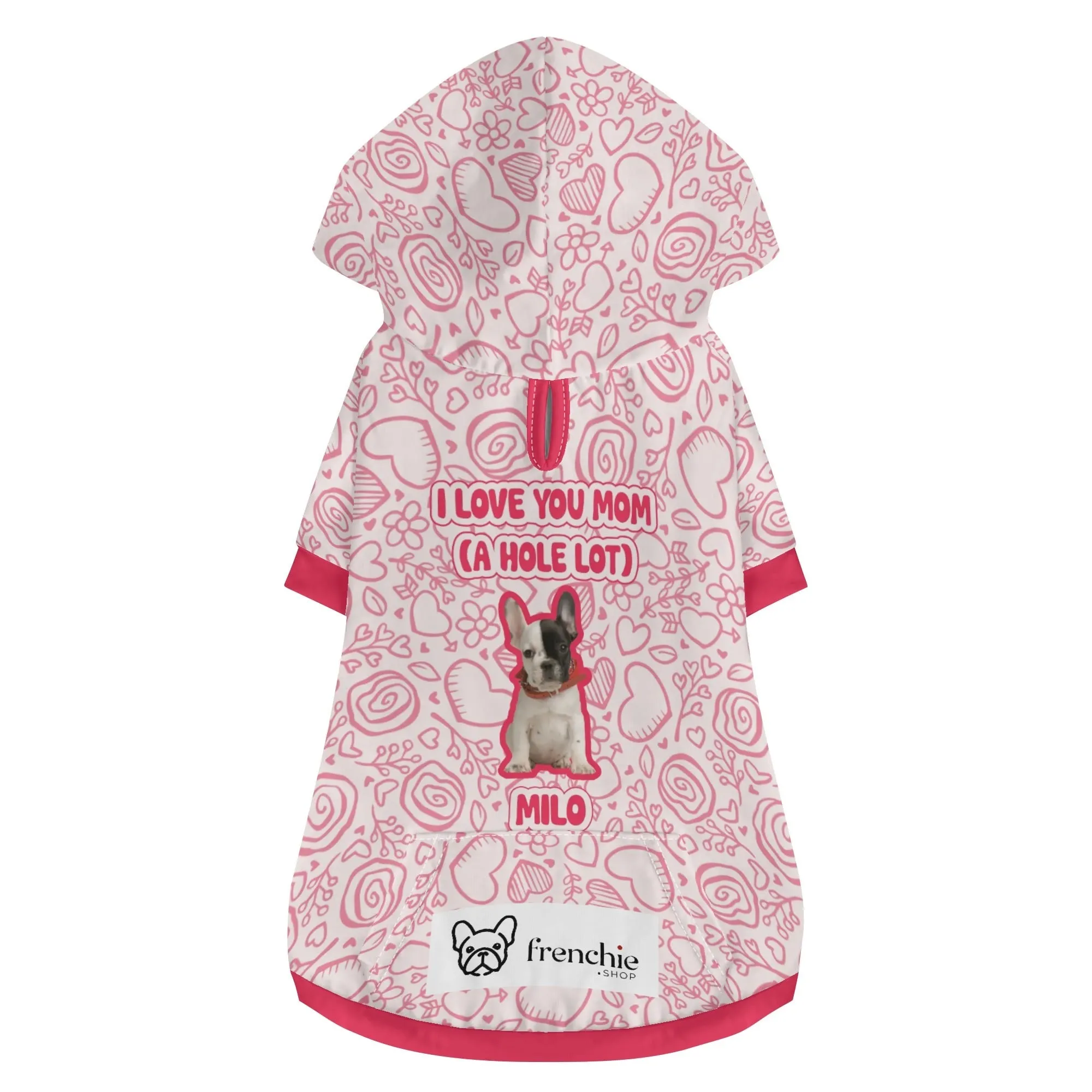 Personalized French Bulldog Hoodies Featuring Your Dog’s Photo and Name  | Frenchie Shop Original