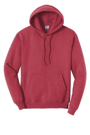 Port & Company® Adult Core Fleece Pullover Hooded Sweatshirt - Heather Red