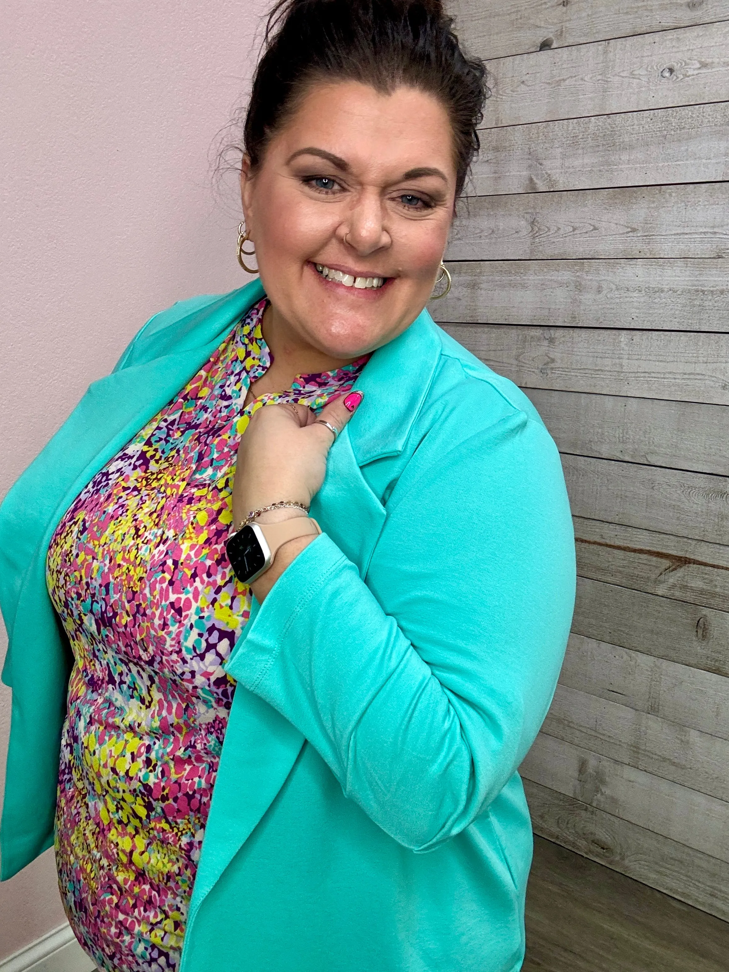 "Ready For Anything" Blazer- Aqua