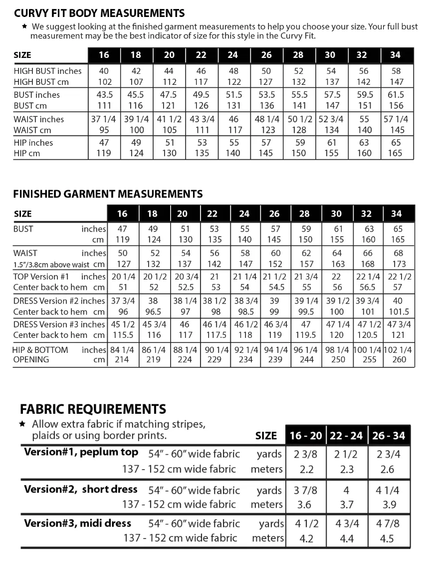 Romey Gathered Dress & Top, Curvy Fit - Sew House Seven