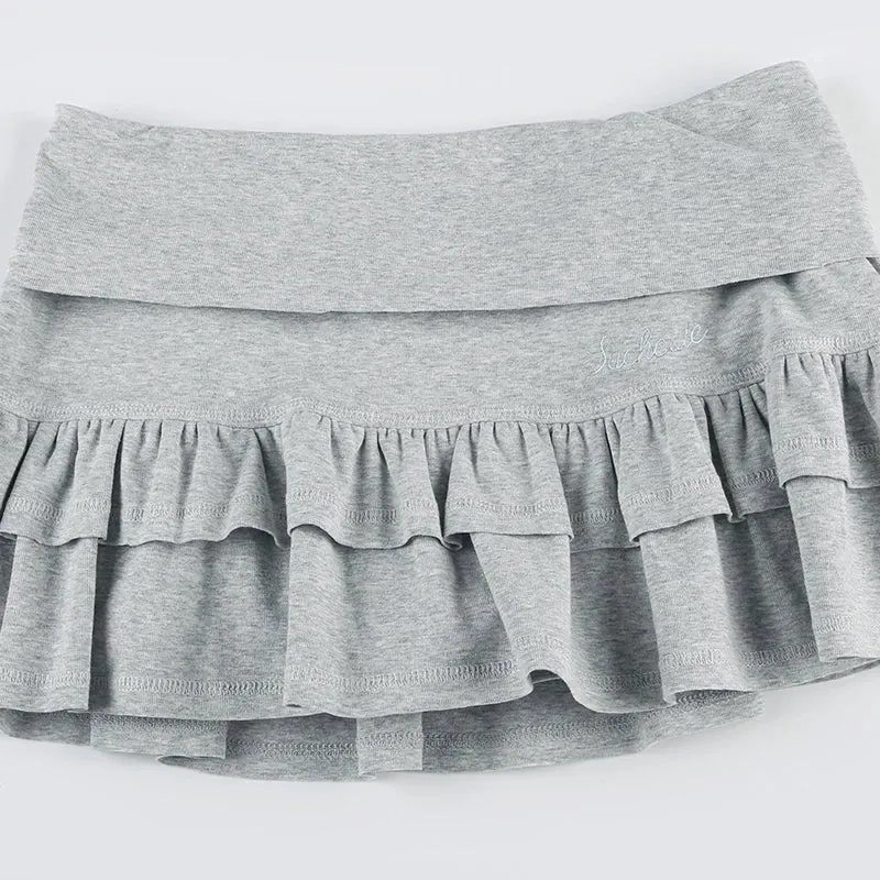 Ruffle Tiered Micro Mini Skirt