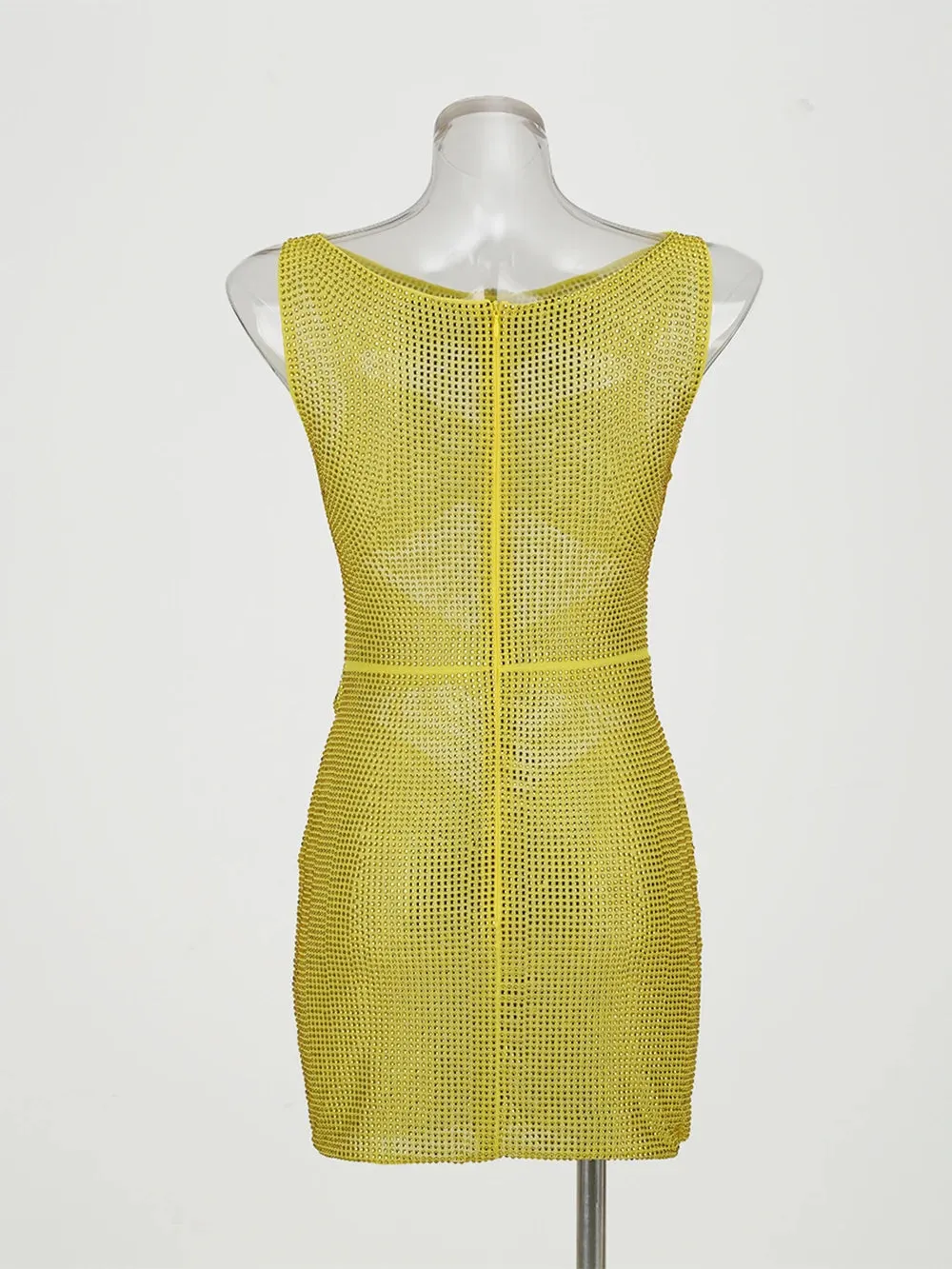 Sequin Flower Details Cut Out Bodycon Mini Dress
