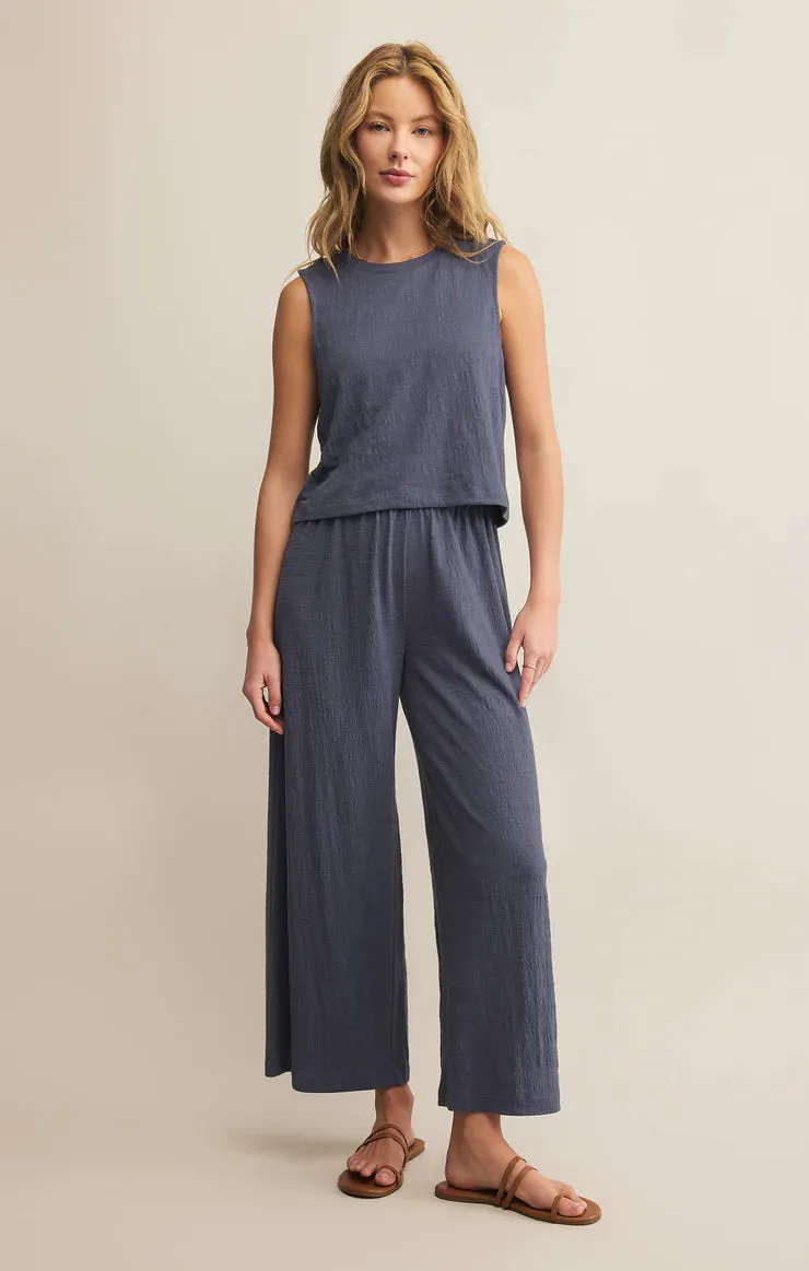 Sloane Textured Slub Top | Worn Blue