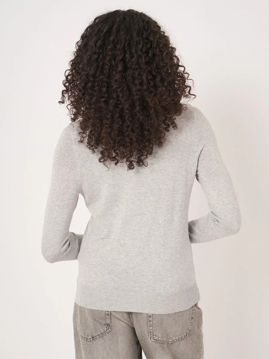 Soft Grey Basic V Pullover