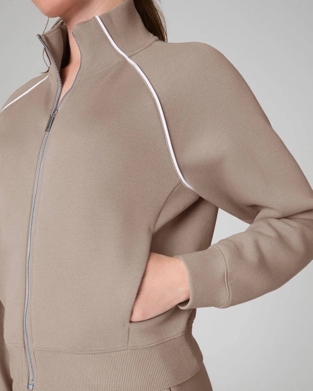 Spanx: Airpique Track Jacket in Ashwood