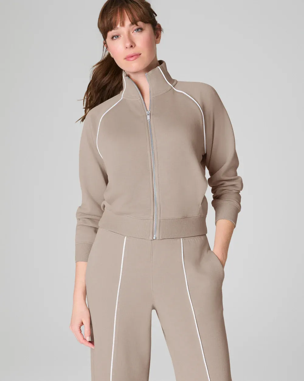 Spanx: Airpique Track Jacket in Ashwood