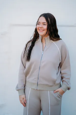 Spanx: Airpique Track Jacket in Ashwood