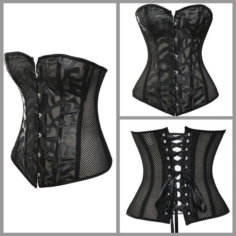 Steampunk Mesh Waist Corset  Breathable Cincher for Women