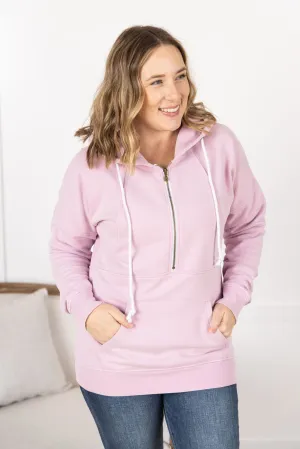 Vintage Wash HalfZip Hoodies - Cherry Blossom Pink