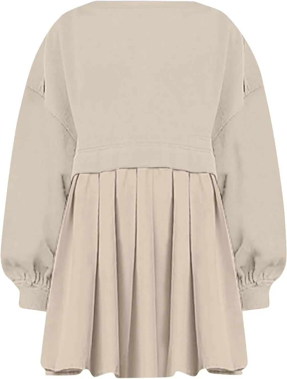 Womens Summer Dresses Oversized Sweatshirt Dress Neck Long Sleeve Patchwork Pullover Tops Sweatshirt Dress